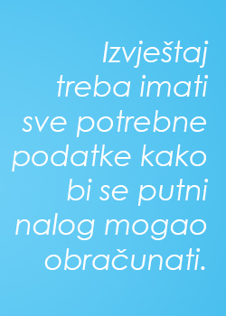 Izvještaj sa puta u putnim nalozima 2